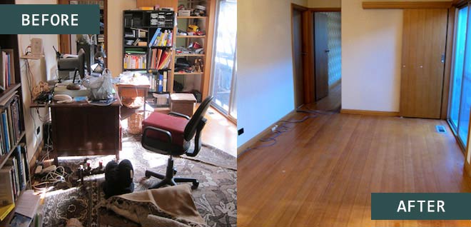 house clearance service before and after picture